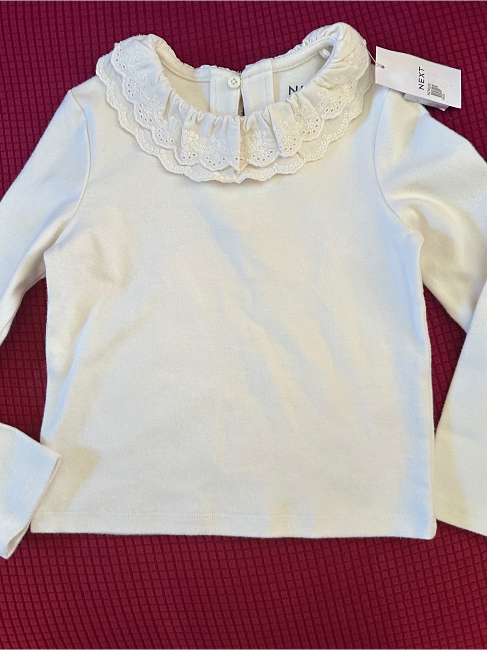 Next white long sleeve top with lace collar nwt